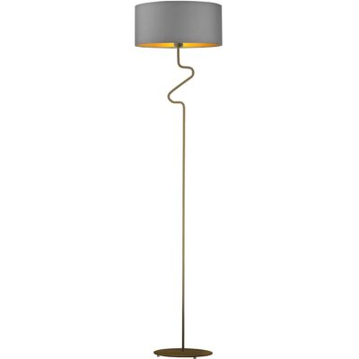 Lampa podłogowa LYSNE Moroni Gold, szary stalowy ze złotym wnętrzem Lampa podłogowa LYSNE Moroni Gold, szary stalowy ze złotym wnętrzem