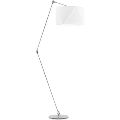 Lampa podłogowa LYSNE Osaka, 60 W, E27, biała/srebrna, 177x60 cm Lampa podłogowa LYSNE Osaka, 60 W, E27, biała/srebrna, 177x60 cm