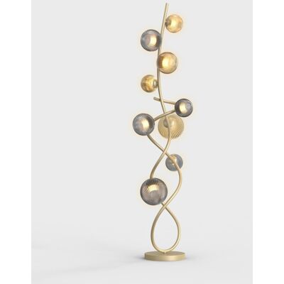 Lampa podłogowa Metz Wofi glamour czarno złota 9 G9 AVIANO Lampa podłogowa Metz Wofi glamour czarno złota 9 G9 AVIANO