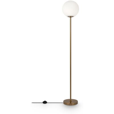 Lampa podłogowa mosiężna, biała kula Ring Maytoni MOD013FL-01BS Lampa podłogowa mosiężna, biała kula Ring Maytoni MOD013FL-01BS