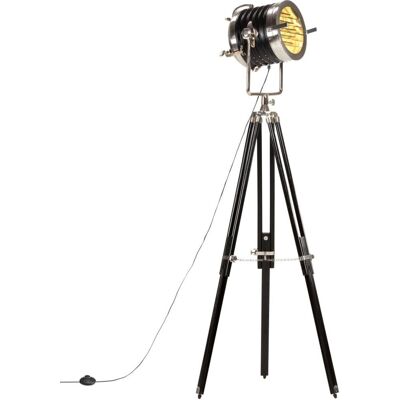 VMP Lampa podłogowa na trójnogu, czarna, lite drewno mango, 171 cm VMP Lampa podłogowa na trójnogu, czarna, lite drewno mango, 171 cm