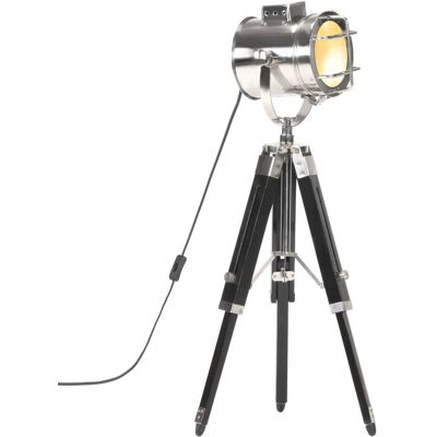 VMP Lampa podłogowa na trójnogu, czarna, lite drewno mango, 69 cm VMP Lampa podłogowa na trójnogu, czarna, lite drewno mango, 69 cm