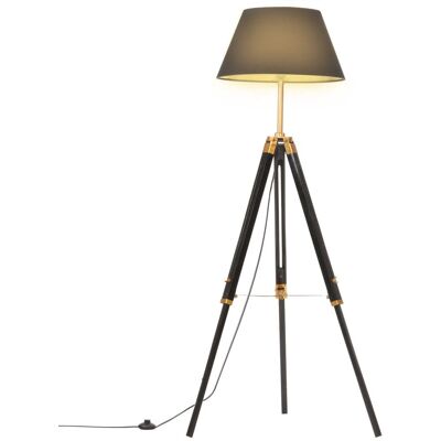VMP Lampa podłogowa na trójnogu, czarno-złota, drewno, 141 cm VMP Lampa podłogowa na trójnogu, czarno-złota, drewno, 141 cm
