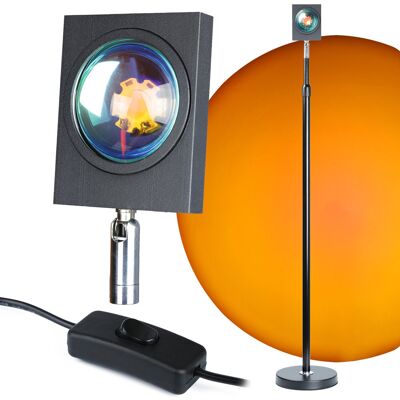 Interlook Lampa podłogowa projekcyjna LED imitująca zachód słońca adapter US-EU RB-06-SunsetRed Interlook Lampa podłogowa projekcyjna LED imitująca zachód słońca adapter US-EU RB-06-SunsetRed