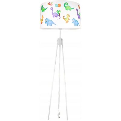 Inny producent Lampa Podłogowa Stojąca Abażur Biała Nocna Dino do Pokoju Dziecka Led Inny producent Lampa Podłogowa Stojąca Abażur Biała Nocna Dino do Pokoju Dziecka Led