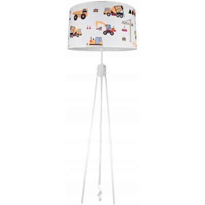 Inny producent Lampa Podłogowa Stojąca Abażur Biała Nocna Koparki do Pokoju Dziecka Led Inny producent Lampa Podłogowa Stojąca Abażur Biała Nocna Koparki do Pokoju Dziecka Led