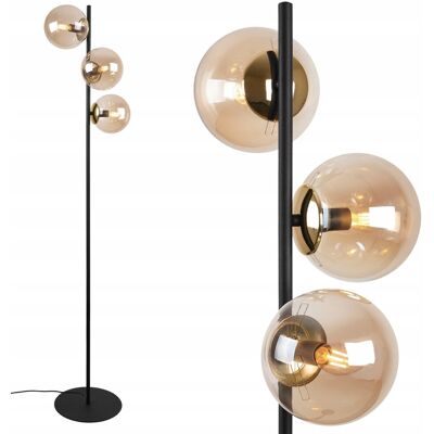inna (Inny) LAMPA PODŁOGOWA STOJĄCA CZARNA ZŁOTA MIODOWE KLOSZE SZKLANE KULE LOFT MODNA inna (Inny) LAMPA PODŁOGOWA STOJĄCA CZARNA ZŁOTA MIODOWE KLOSZE SZKLANE KULE LOFT MODNA