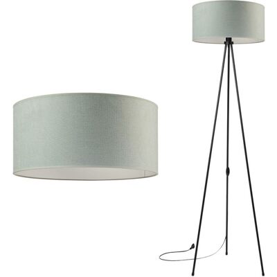 Tornado Lights Lampa podłogowa stojąca do salonu trójnóg metalowy z abażurem welurowym szałwiowym Tornado Lights Lampa podłogowa stojąca do salonu trójnóg metalowy z abażurem welurowym szałwiowym