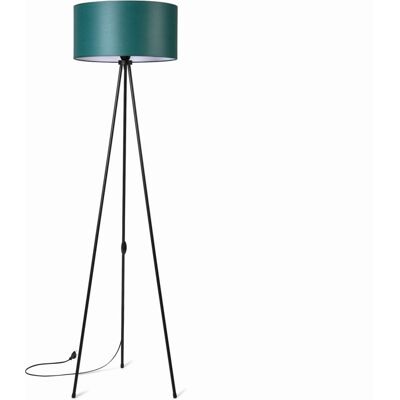 Tornado Lampa podłogowa stojąca do salonu trójnóg metalowy z abażurem zielonym Tornado Lampa podłogowa stojąca do salonu trójnóg metalowy z abażurem zielonym