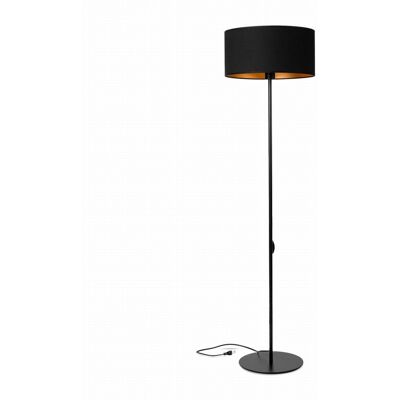 Tornado Lampa podłogowa stojąca do salonu z abażurem czarno-złotym industrialna loft Tornado Lampa podłogowa stojąca do salonu z abażurem czarno-złotym industrialna loft