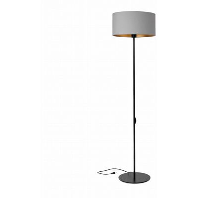 Tornado Lampa podłogowa stojąca do salonu z abażurem szaro-złotym industrialna loft Tornado Lampa podłogowa stojąca do salonu z abażurem szaro-złotym industrialna loft