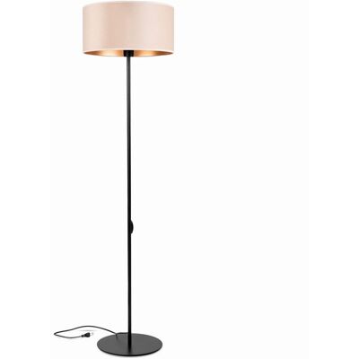 Tornado Lampa podłogowa stojąca do salonu z abażurem welurowym beżowo-złotym industrialna loft Tornado Lampa podłogowa stojąca do salonu z abażurem welurowym beżowo-złotym industrialna loft