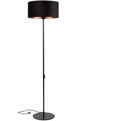 Tornado Lampa podłogowa stojąca do salonu z abażurem welurowym czarno-złotym industrialna loft Tornado Lampa podłogowa stojąca do salonu z abażurem welurowym czarno-złotym industrialna loft