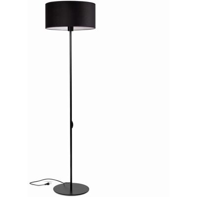 Tornado Lampa podłogowa stojąca do salonu z abażurem welurowym czarnym industrialna loft Tornado Lampa podłogowa stojąca do salonu z abażurem welurowym czarnym industrialna loft