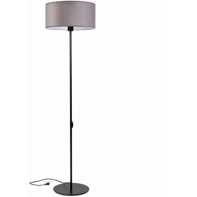 Tornado Lampa podłogowa stojąca do salonu z abażurem welurowym szarym industrialna loft Tornado Lampa podłogowa stojąca do salonu z abażurem welurowym szarym industrialna loft