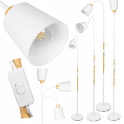 LEDLUX Lampa Podłogowa stojąca LED E27 nowoczesna Biała Regulowana do salonu Loft LEDLUX Lampa Podłogowa stojąca LED E27 nowoczesna Biała Regulowana do salonu Loft