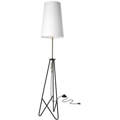 Candellux Lighting Lampa podłogowa TAFLO czarna złota 1xE27 abażur biały 51-07322 Candellux Lighting Lampa podłogowa TAFLO czarna złota 1xE27 abażur biały 51-07322