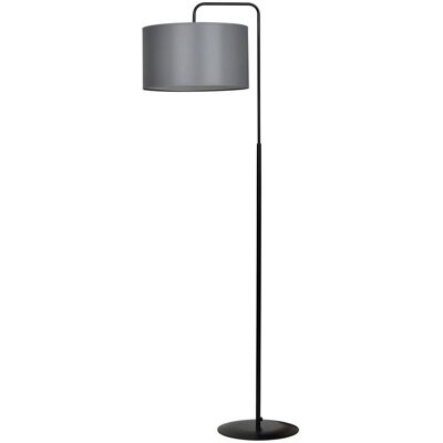 EMIBIG Lampa Podłogowa Trapo Lp1 Bl Gray Czarna, Abażur Szary EMIBIG Lampa Podłogowa Trapo Lp1 Bl Gray Czarna, Abażur Szary