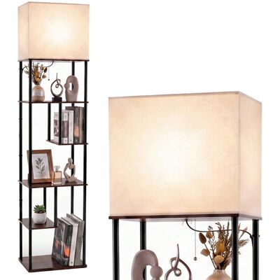 COSTWAY Lampa podłogowa z półkami Regał z lampą COSTWAY Lampa podłogowa z półkami Regał z lampą