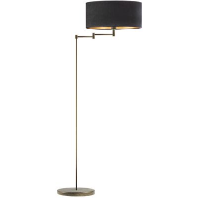 LYSNE Lampa podłogowa z włącznikiem nożnym, czarny ze złotym wnętrzem LYSNE Lampa podłogowa z włącznikiem nożnym, czarny ze złotym wnętrzem