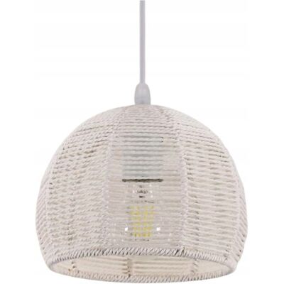 Inny producent Lampa Rattanowa Wisząca Boho Biała Retro E27 Do Sypialni Jadalni 20 Cm Inny producent Lampa Rattanowa Wisząca Boho Biała Retro E27 Do Sypialni Jadalni 20 Cm