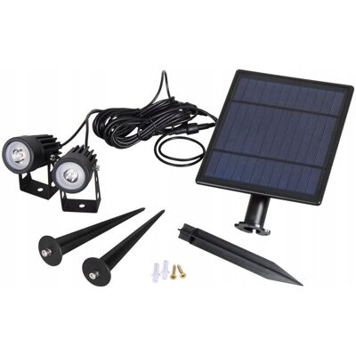 Sanko Poland Lampa solarna ogrodowa LED 2x3W 6000K czujnik zmierzchu panel 5W Sanko Poland Lampa solarna ogrodowa LED 2x3W 6000K czujnik zmierzchu panel 5W