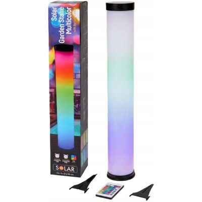 Action Lampa Solarna ogrodowa LED RGB wbijana PILOT USB słupek tuba Kolory 64cm Action Lampa Solarna ogrodowa LED RGB wbijana PILOT USB słupek tuba Kolory 64cm
