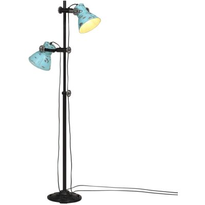 VMP Lampa stojąca, 25 W, postarzany niebieski, 25x25x90/140 cm, E27 VMP Lampa stojąca, 25 W, postarzany niebieski, 25x25x90/140 cm, E27
