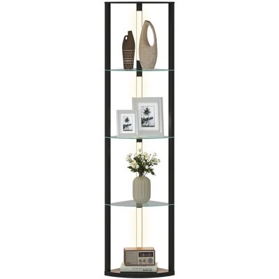 Lampa stojąca LED HOMCOM do salonu ze szklaną półką, lampa podłogowa z 3 poziomami jasności, przełącznik nożny, lampa stojąca do salonu i sypialni, .. Lampa stojąca LED HOMCOM do salonu ze szklaną półką, lampa podłogowa z 3 poziomami jasności, przełącznik nożny, lampa stojąca do salonu i sypialni, ..