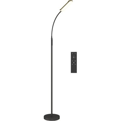 Lampa stojąca LED HOMCOM z pilotem i sterowaniem dotykowym, płynnie ściemnialna temperatura barw i jasność, regulowany uchwyt 360°, timer 1-godzinny.. Lampa stojąca LED HOMCOM z pilotem i sterowaniem dotykowym, płynnie ściemnialna temperatura barw i jasność, regulowany uchwyt 360°, timer 1-godzinny..
