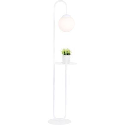 EMIBIG Lampa stojąca NICEA biała Z PÓŁKĄ styl skandynawski KLOSZ BIAŁY 1xE14 EMIBIG Lampa stojąca NICEA biała Z PÓŁKĄ styl skandynawski KLOSZ BIAŁY 1xE14