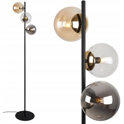 inna (Inny) LAMPA STOJĄCA PODŁOGOWA CZARNA ZŁOTA KOLOROWE KLOSZE SZKLANE KULE GLAMOUR inna (Inny) LAMPA STOJĄCA PODŁOGOWA CZARNA ZŁOTA KOLOROWE KLOSZE SZKLANE KULE GLAMOUR
