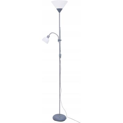 PLATINET LAMPA STOJĄCA PODŁOGOWA DO SALONU WYSOKA 180CM DO CZYTANIA SZARA PLATINET LAMPA STOJĄCA PODŁOGOWA DO SALONU WYSOKA 180CM DO CZYTANIA SZARA