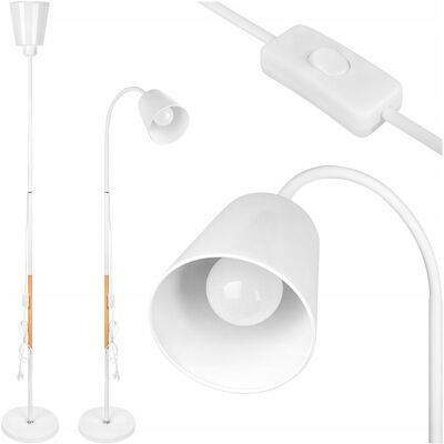 MasterLED Lampa Stojąca Podłogowa LED biała 170cm Do Czytania E27 regulowana DREWNO MasterLED Lampa Stojąca Podłogowa LED biała 170cm Do Czytania E27 regulowana DREWNO