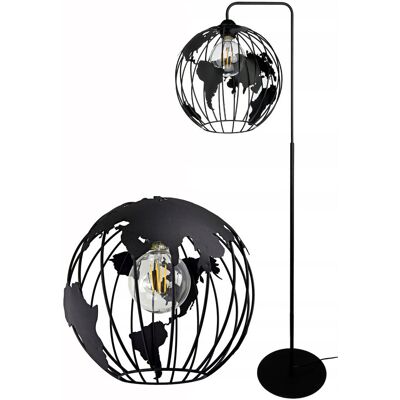 LED-ONE Lampa stojąca podłogowa loft na led E27 stała gięta klosz drut GLOBUS 150cm LED-ONE Lampa stojąca podłogowa loft na led E27 stała gięta klosz drut GLOBUS 150cm