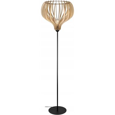 LED-ONE Lampa stojąca podłogowa loft na led E27 stała prosta z kloszem drewno 120cm LED-ONE Lampa stojąca podłogowa loft na led E27 stała prosta z kloszem drewno 120cm