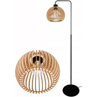 LED-ONE LAMPA STOJĄCA PODŁOGOWALOFT NA LED E27 STAŁA GIĘTA Z KLOSZEM DREWNO 150CM LED-ONE LAMPA STOJĄCA PODŁOGOWALOFT NA LED E27 STAŁA GIĘTA Z KLOSZEM DREWNO 150CM