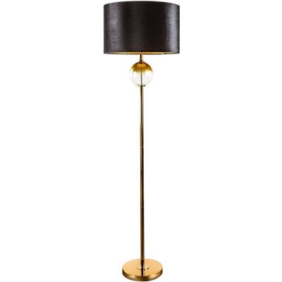 Eurofirany Lampa Stojąca Z Abażurem Kaja 43X157 Czarna + Złota Eurofirany Lampa Stojąca Z Abażurem Kaja 43X157 Czarna + Złota