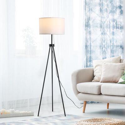 Yulinland Lampa stojąca z abażurem z poliestru i bawełny, lampa podłogowa z oprawką E27 do salonu i sypialni, biała, bez żarówki Yulinland Lampa stojąca z abażurem z poliestru i bawełny, lampa podłogowa z oprawką E27 do salonu i sypialni, biała, bez żarówki