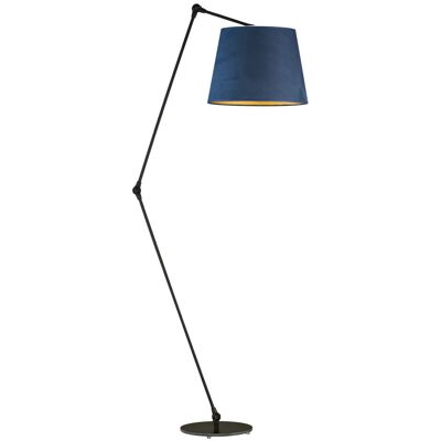 LYSNE Lampa stojąca z przegubem MANILA VELUR E27, granatowy ze złotym wnętrzem LYSNE Lampa stojąca z przegubem MANILA VELUR E27, granatowy ze złotym wnętrzem