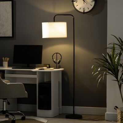 Yulinland Lampa stojąca z przełącznikiem nożnym, lampa podłogowa z materiałowym abażurem, stal, biała Yulinland Lampa stojąca z przełącznikiem nożnym, lampa podłogowa z materiałowym abażurem, stal, biała