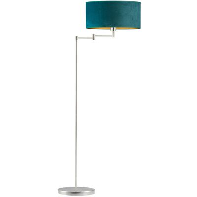 LYSNE Lampa stojąca z włącznikiem nożnym CANCUN VELUR, zieleń butelkowa ze złotym wnętrzem LYSNE Lampa stojąca z włącznikiem nożnym CANCUN VELUR, zieleń butelkowa ze złotym wnętrzem