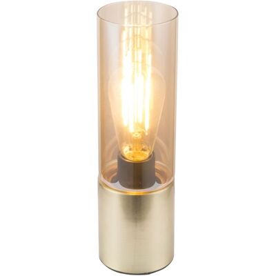 GLOBO Annika Złota Lampa stołowa - Nowoczesny design, bursztynowe szkło, dotykowy włącznik GLOBO Annika Złota Lampa stołowa - Nowoczesny design, bursztynowe szkło, dotykowy włącznik