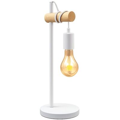 Inny producent Lampa stołowa biurkowa Lampka nocna - styl retro vintage E27 - drewno metal Inny producent Lampa stołowa biurkowa Lampka nocna - styl retro vintage E27 - drewno metal