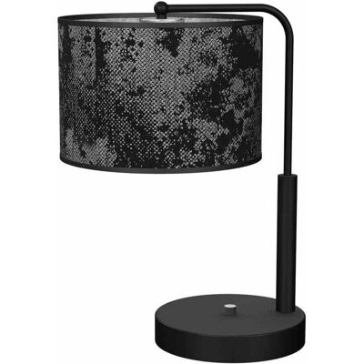 Lampa stołowa SATINO SILVER 1xE27 czarna abażur Milagro MLP7332 Lampa stołowa SATINO SILVER 1xE27 czarna abażur Milagro MLP7332