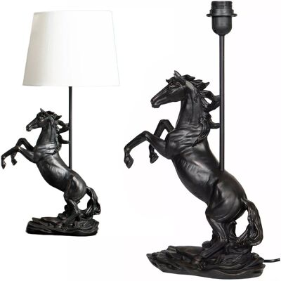 Skandi.pl LAMPA STOŁOWA BIURKOWA NOCNA KOŃ E27 50cm Z KONIEM CZARNA OZDOBA DO DOMU Skandi.pl LAMPA STOŁOWA BIURKOWA NOCNA KOŃ E27 50cm Z KONIEM CZARNA OZDOBA DO DOMU