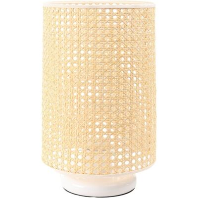 BPS Koncept Lampa stołowa BOHO LOW WHITE rattan naturalny BPS Koncept Lampa stołowa BOHO LOW WHITE rattan naturalny