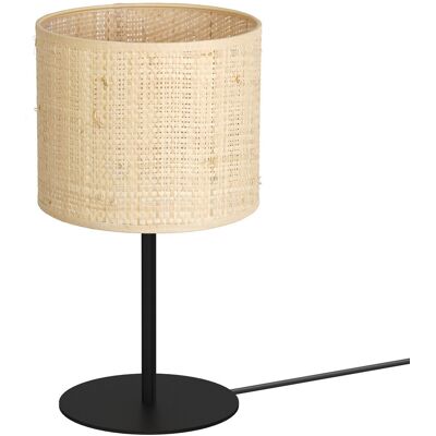 Lampa stołowa czarna rattanowy abażur Ø18cm Rattan 1xE27 15W Luminex Lampa stołowa czarna rattanowy abażur Ø18cm Rattan 1xE27 15W Luminex