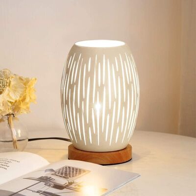 Inny producent Lampa Stołowa E27 Nowoczesna Lampka Nocna Drewno i Metal 22x16 cm Biała Inny producent Lampa Stołowa E27 Nowoczesna Lampka Nocna Drewno i Metal 22x16 cm Biała