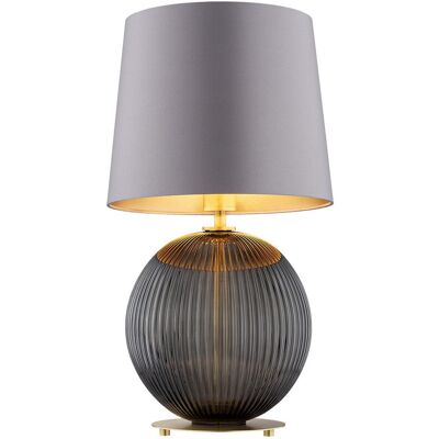 Inny producent Lampa Stołowa Hamilton 8539 Argon 1xE27 15W Abażur Satynowy/ Szkło, Szary Inny producent Lampa Stołowa Hamilton 8539 Argon 1xE27 15W Abażur Satynowy/ Szkło, Szary
